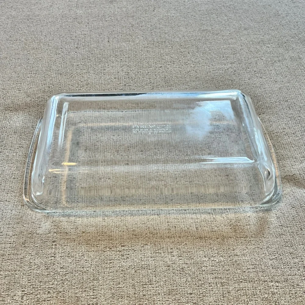 Vintage Pyrex 232-N Clear Glass Rectangular Baking Dish 28x18x4cm Corning USA